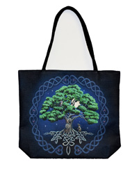 Techno Jute Tree of Life Tote Bag